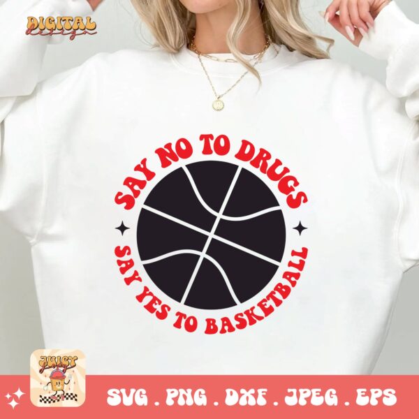 Red Ribbon Week Svg Png, Say No To Drugs Say Yes To Basketball Svg, Drug Free Svg, Red Ribbon Awareness Svg Cricut Sublimation Design - Image 2