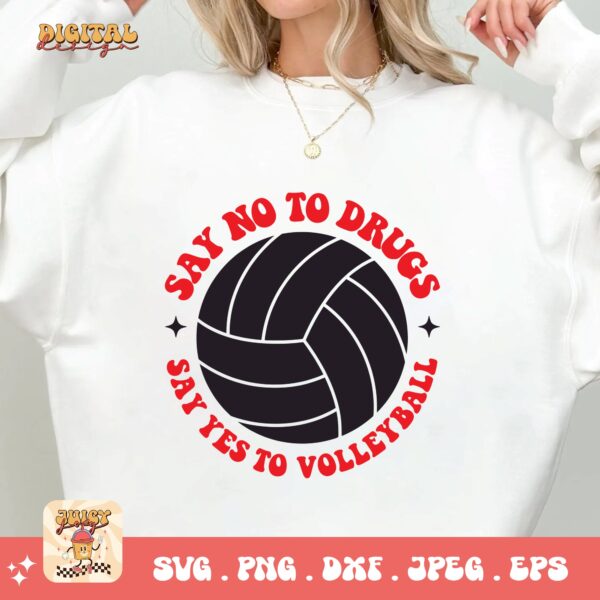 Red Ribbon Week Svg Png, Say No To Drugs Say Yes To Volleyball Svg, Drug Free Svg, Red Ribbon Awareness Svg Cricut Sublimation Design - Image 2