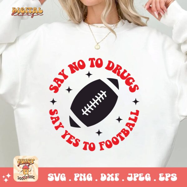 Red Ribbon Week Svg Png, Say No To Drugs Say Yes To Football Svg, Drug Free Svg, Red Ribbon Awareness Svg Cricut Sublimation Design - Image 2