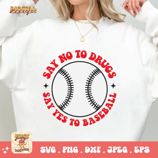 Red Ribbon Week Svg Png, Say No To Drugs Say Yes To Baseball Svg, Drug Free Svg, Red Ribbon Awareness Svg Cricut Sublimation Design - Image 2