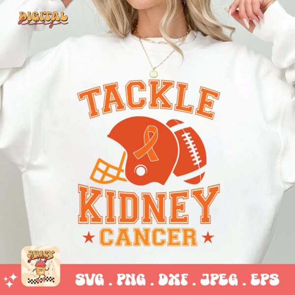 Kidney Cancer Awareness Png Svg, Tackle Kidney Cancer Svg Cricut, Orange Ribbon Png Sublimation Designs - Image 2