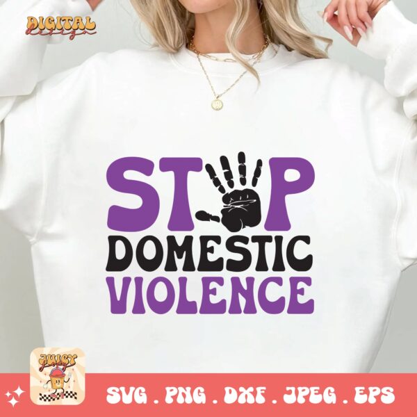Domestic Violence Awareness Svg Png, Stop Domestic Violence Svg, Domestic Abuse Svg Cricut File Sublimation - Image 2