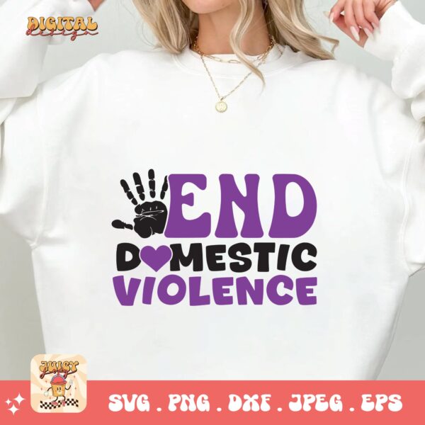 Domestic Violence Awareness Svg Png, End Domestic Violence Svg, Domestic Abuse Svg Cricut File Sublimation - Image 2
