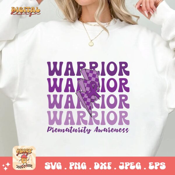 Prematurity Awareness Svg Png, Prematurity Warrior Png Svg, Nicu Preemie Awareness Svg Cricut Sublimation - Image 2