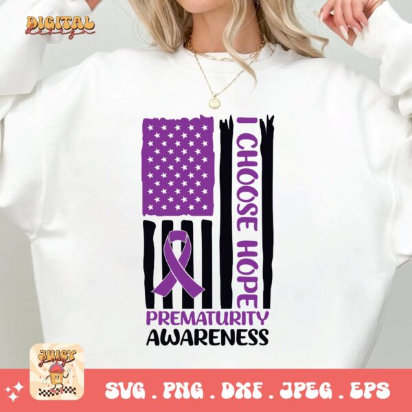 Prematurity Awareness Svg Png, Prematurity Flag Png Svg, Nicu Preemie Awareness Svg Cricut Sublimation - Image 2