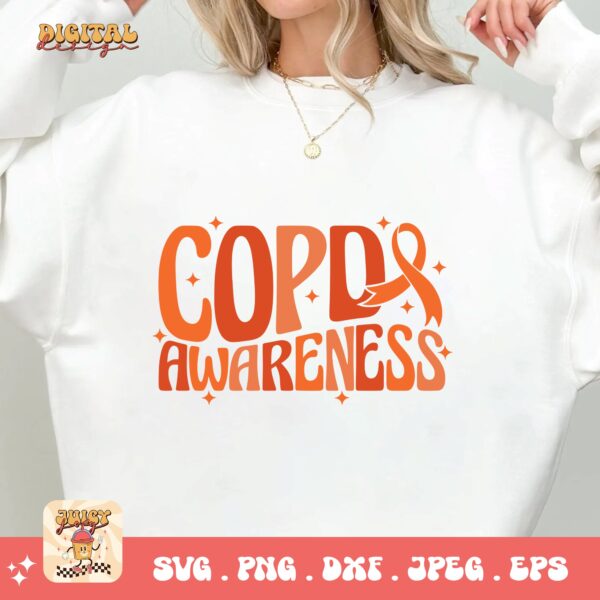 Copd Awareness Svg Png, Copd Awareness Svg Png, Orange Ribbon, Chronic Obstructive Pulmonary Disease Svg - Image 2