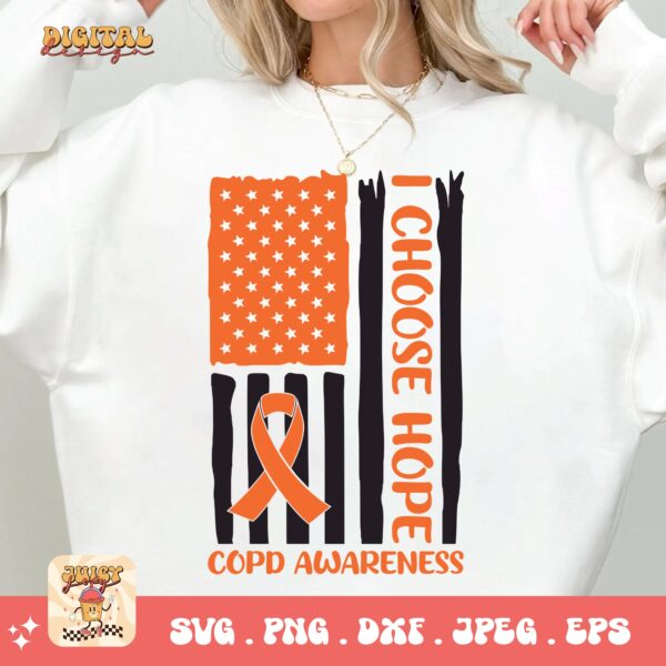 Copd Awareness Flag Svg Png, Copd Awareness Svg Png, Orange Ribbon, Chronic Obstructive Pulmonary Disease Svg - Image 2
