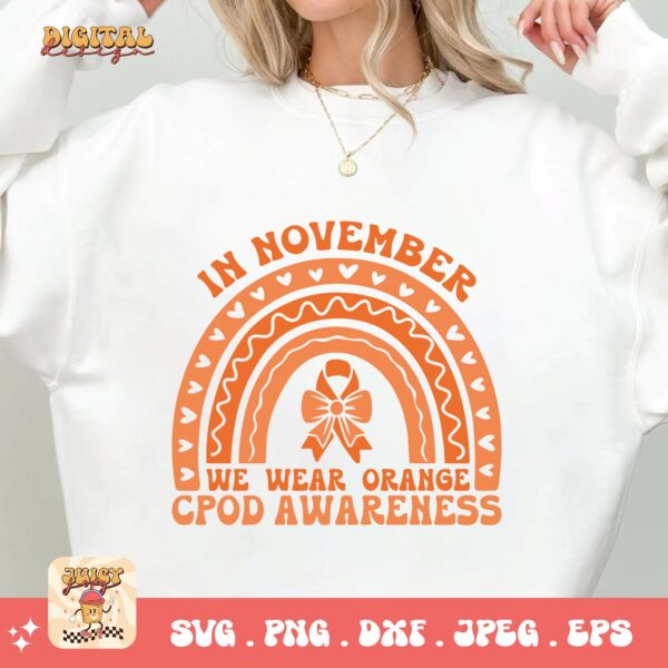 In November We Wear Orange Svg Png, Copd Awareness Svg Png, Orange Ribbon, Chronic Obstructive Pulmonary Disease Svg - Image 2
