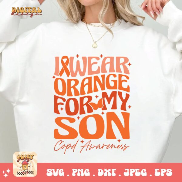 I Wear Orange For My Son Svg Png, Copd Awareness Svg Png, Orange Ribbon, Chronic Obstructive Pulmonary Disease Svg - Image 2