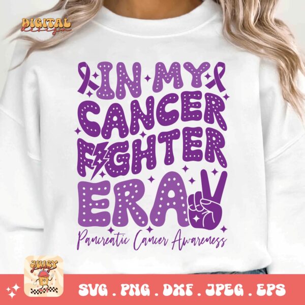 Pancreatic Cancer Awareness Svg Png, In My Cancer Fighter Era Svg, Purple Ribbon Svg Png Cricut Sublimation Design - Image 2