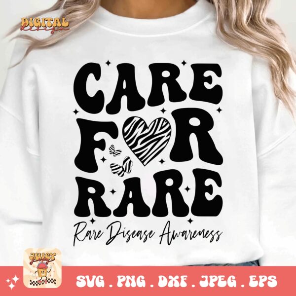 Care For Rare Png Svg, Rare Disease Support Svg, Ehlers danlos Syndrome Png Cricut Designs, Zebra Ribbon Svg - Image 3