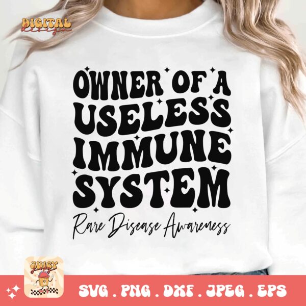 Owner Of A Useless Immune System Png Svg, Rare Disease Support Svg, Ehlers danlos Syndrome Png Cricut Designs, Zebra Ribbon Svg - Image 3
