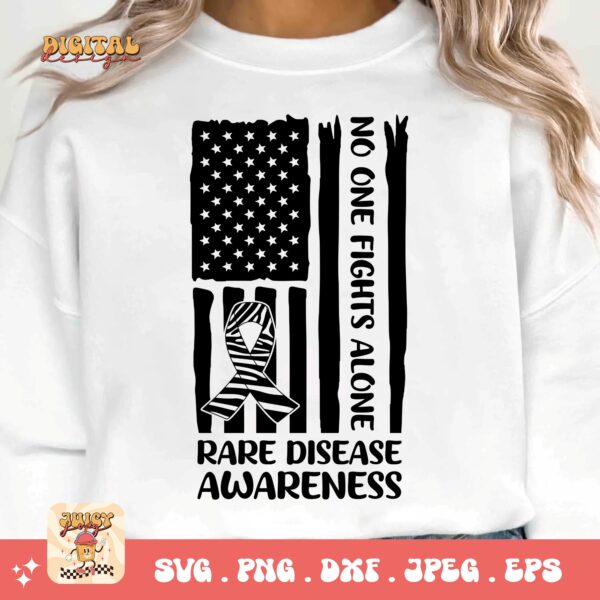 Rare Disease Flag Png Svg, Rare Disease Support Svg, Ehlers danlos Syndrome Png Cricut Designs, Zebra Ribbon Svg - Image 3