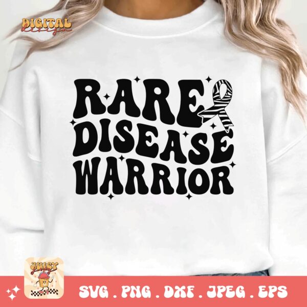 Rare Disease Warrior Png Svg, Rare Disease Support Svg, Ehlers danlos Syndrome Png Cricut Designs, Zebra Ribbon Svg - Image 3