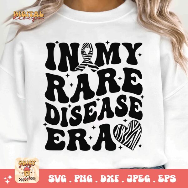 In My Rare Disease Era Png Svg, Rare Disease Support Svg, Ehlers danlos Syndrome Png Cricut Designs, Zebra Ribbon Svg - Image 3