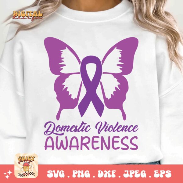 Domestic Violence Awareness Svg Png, Domestic Abuse Svg Cricut File Sublimation - Image 3