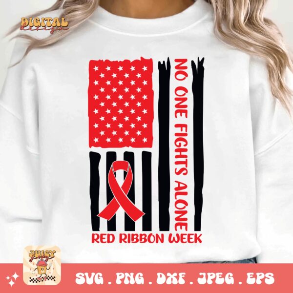 Red Ribbon Week Svg Png, Red Ribbon Week Flag Svg, Drug Free Svg, Red Ribbon Awareness Svg Cricut Sublimation Design - Image 3