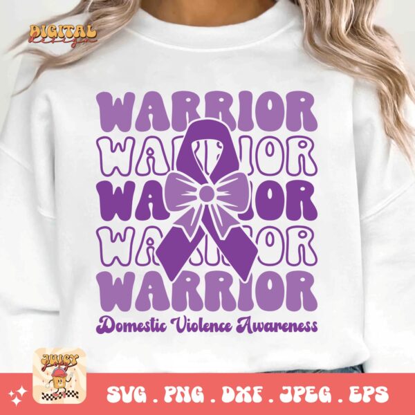 Domestic Violence Awareness Svg Png, Warrior Domestic Violence Svg, Domestic Abuse Svg Cricut File Sublimation - Image 3