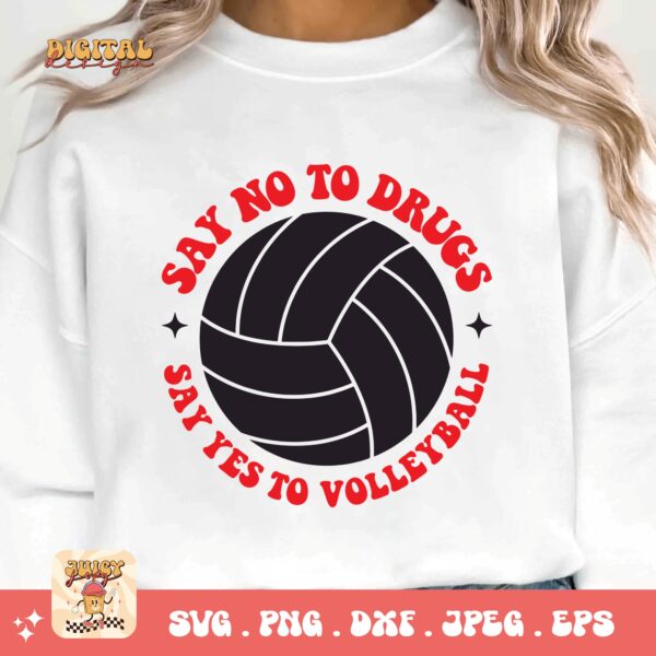 Red Ribbon Week Svg Png, Say No To Drugs Say Yes To Volleyball Svg, Drug Free Svg, Red Ribbon Awareness Svg Cricut Sublimation Design - Image 3