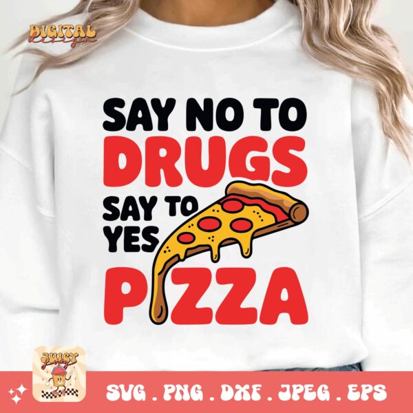 Red Ribbon Week Svg Png, Say No To Drugs Say Yes To Pizza Svg, Drug Free Svg, Red Ribbon Awareness Svg Cricut Sublimation Design - Image 3