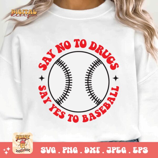 Red Ribbon Week Svg Png, Say No To Drugs Say Yes To Baseball Svg, Drug Free Svg, Red Ribbon Awareness Svg Cricut Sublimation Design - Image 3