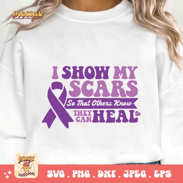 Domestic Violence Awareness Svg Png, I Show My Scars So That Others Know They Can Heal Svg, Domestic Abuse Svg Cricut File Sublimation - Image 3