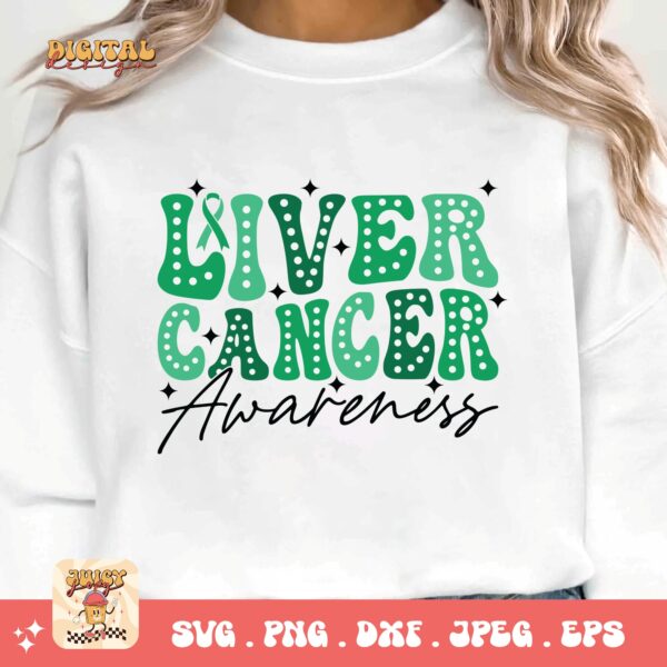 Liver Cancer Awareness Svg, Liver Cancer Awareness Svg Png, Emerald Green Ribbon Svg Cricut Sublimation Design - Image 3