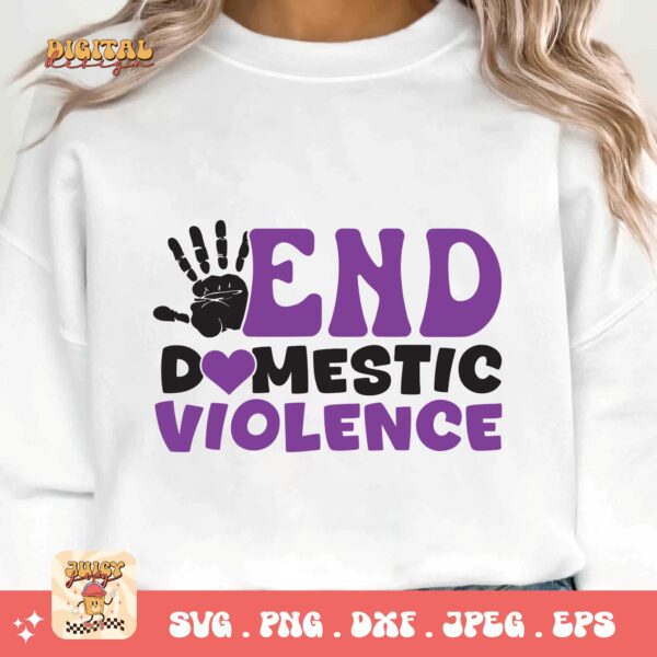 Domestic Violence Awareness Svg Png, End Domestic Violence Svg, Domestic Abuse Svg Cricut File Sublimation - Image 3