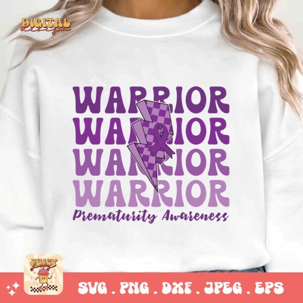 Prematurity Awareness Svg Png, Prematurity Warrior Png Svg, Nicu Preemie Awareness Svg Cricut Sublimation - Image 3