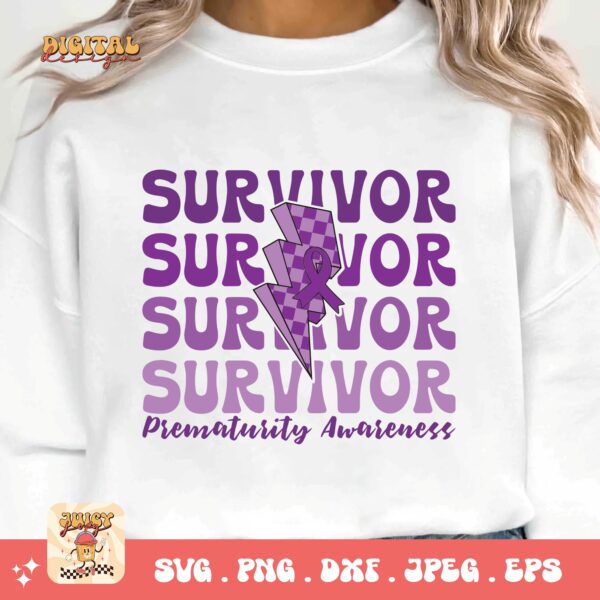 Prematurity Awareness Svg Png, Prematurity Survivor Png Svg, Nicu Preemie Awareness Svg Cricut Sublimation - Image 3