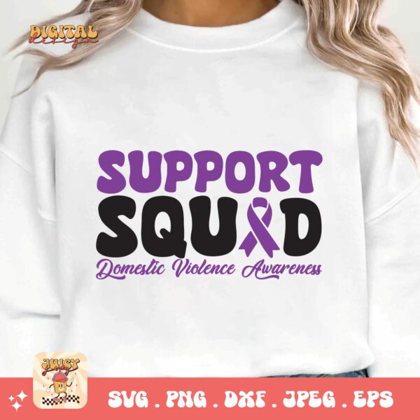 Domestic Violence Awareness Svg Png, Support Squad Svg, Domestic Abuse Svg Cricut File Sublimation - Image 3
