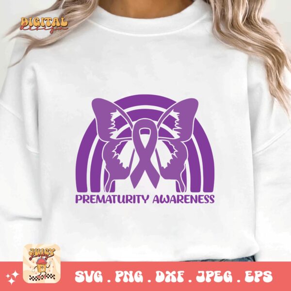 Prematurity Awareness Svg Png, Prematurity Awareness Png Svg, Nicu Preemie Awareness Svg Cricut Sublimation - Image 3