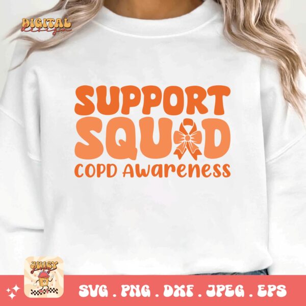 Support Squad Svg Png, Copd Awareness Svg Png, Orange Ribbon, Chronic Obstructive Pulmonary Disease Svg - Image 3