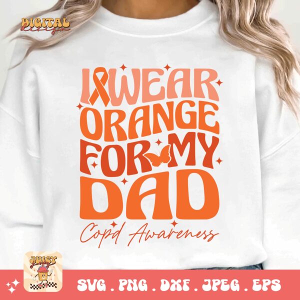 I Wear Orange For My Dad Svg Png, Copd Awareness Svg Png, Orange Ribbon, Chronic Obstructive Pulmonary Disease Svg - Image 3