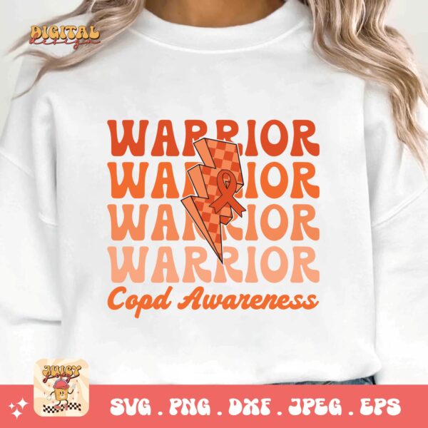 Copd Warrior Svg Png, Copd Awareness Svg Png, Orange Ribbon, Chronic Obstructive Pulmonary Disease Svg - Image 3