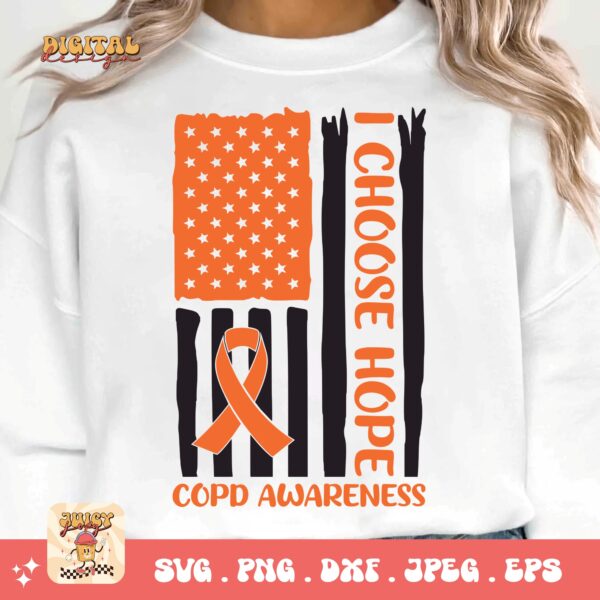 Copd Awareness Flag Svg Png, Copd Awareness Svg Png, Orange Ribbon, Chronic Obstructive Pulmonary Disease Svg - Image 3
