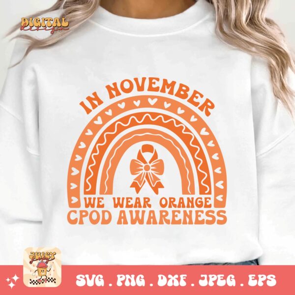 In November We Wear Orange Svg Png, Copd Awareness Svg Png, Orange Ribbon, Chronic Obstructive Pulmonary Disease Svg - Image 3