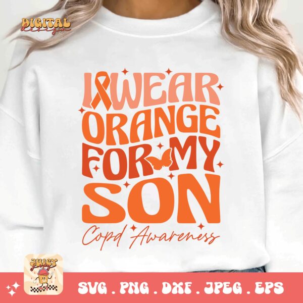 I Wear Orange For My Son Svg Png, Copd Awareness Svg Png, Orange Ribbon, Chronic Obstructive Pulmonary Disease Svg - Image 3