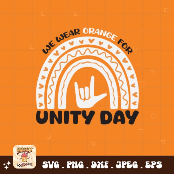 Unity Day Svg Png, We Wear Orange For Unity Day Svg, Anti Bully Svg, Anti Bullying Prevention Month Svg Cricut File Sublimation Design