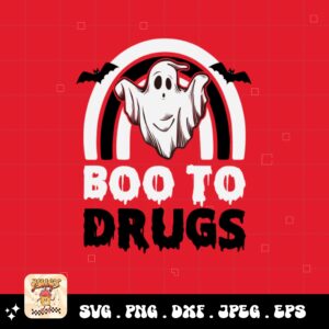 Red Ribbon Week Svg Png, Say Boo To Drugs Svg, Drug Free Svg, Red Ribbon Awareness Svg Cricut Sublimation Design
