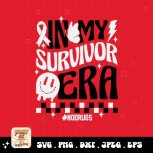 Red Ribbon Week Svg Png, In My Survivor Era Svg, Drug Free Svg, Red Ribbon Awareness Svg Cricut Sublimation Design