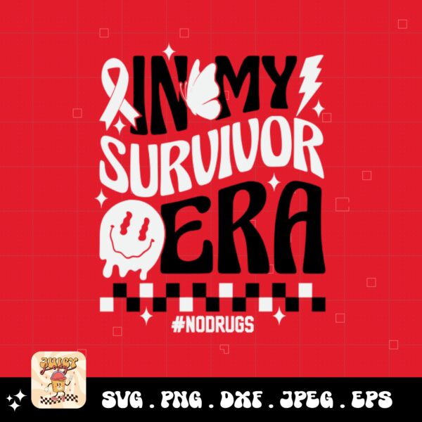 Red Ribbon Week Svg Png, In My Survivor Era Svg, Drug Free Svg, Red Ribbon Awareness Svg Cricut Sublimation Design