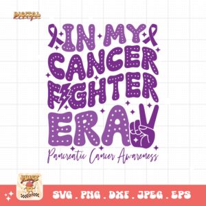 Pancreatic Cancer Awareness Svg Png, In My Cancer Fighter Era Svg, Purple Ribbon Svg Png Cricut Sublimation Design