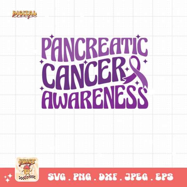 Pancreatic Cancer Awareness Svg Png, Pancreatic Cancer Awareness Svg, Purple Ribbon Svg Png Cricut Sublimation Design