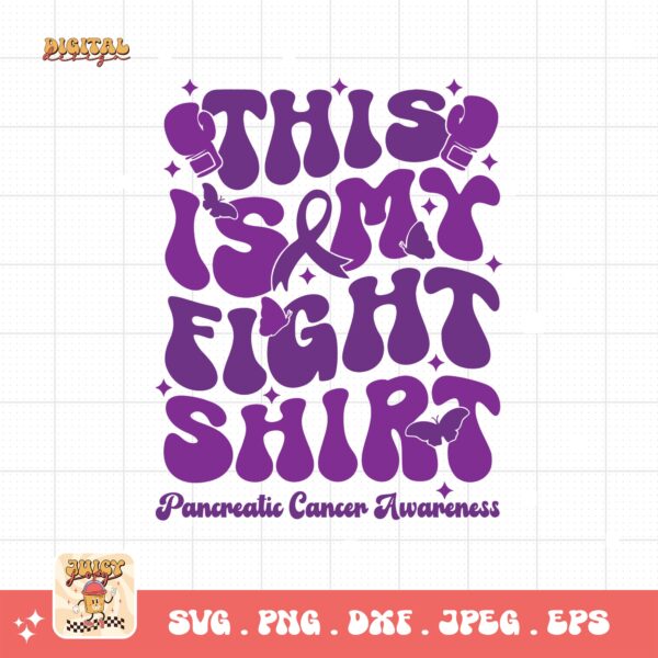 Pancreatic Cancer Awareness Svg Png, This Is My Fight Shirt Svg, Purple Ribbon Svg Png Cricut Sublimation Design