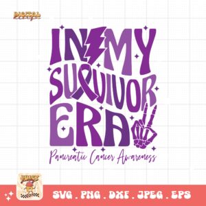 Pancreatic Cancer Awareness Svg Png, In My Survivor Era Svg, Purple Ribbon Svg Png Cricut Sublimation Design