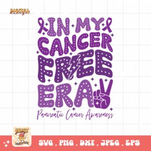 Pancreatic Cancer Awareness Svg Png, In My Cancer Free Era Svg, Purple Ribbon Svg Png Cricut Sublimation Design
