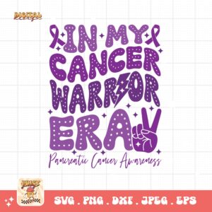 Pancreatic Cancer Awareness Svg Png, In My Cancer Warrior Era Svg, Purple Ribbon Svg Png Cricut Sublimation Design