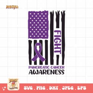 Pancreatic Cancer Awareness Svg Png, Pancreatic Cancer Flag Svg, Purple Ribbon Svg Png Cricut Sublimation Design