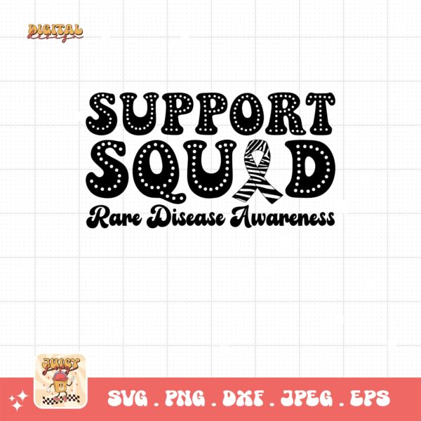 Support Squad Png Svg, Rare Disease Support Svg, Ehlers danlos Syndrome Png Cricut Designs, Zebra Ribbon Svg